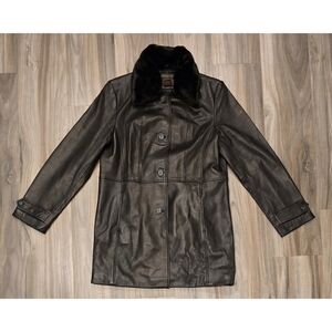 Siena Black Leather Jacket size large